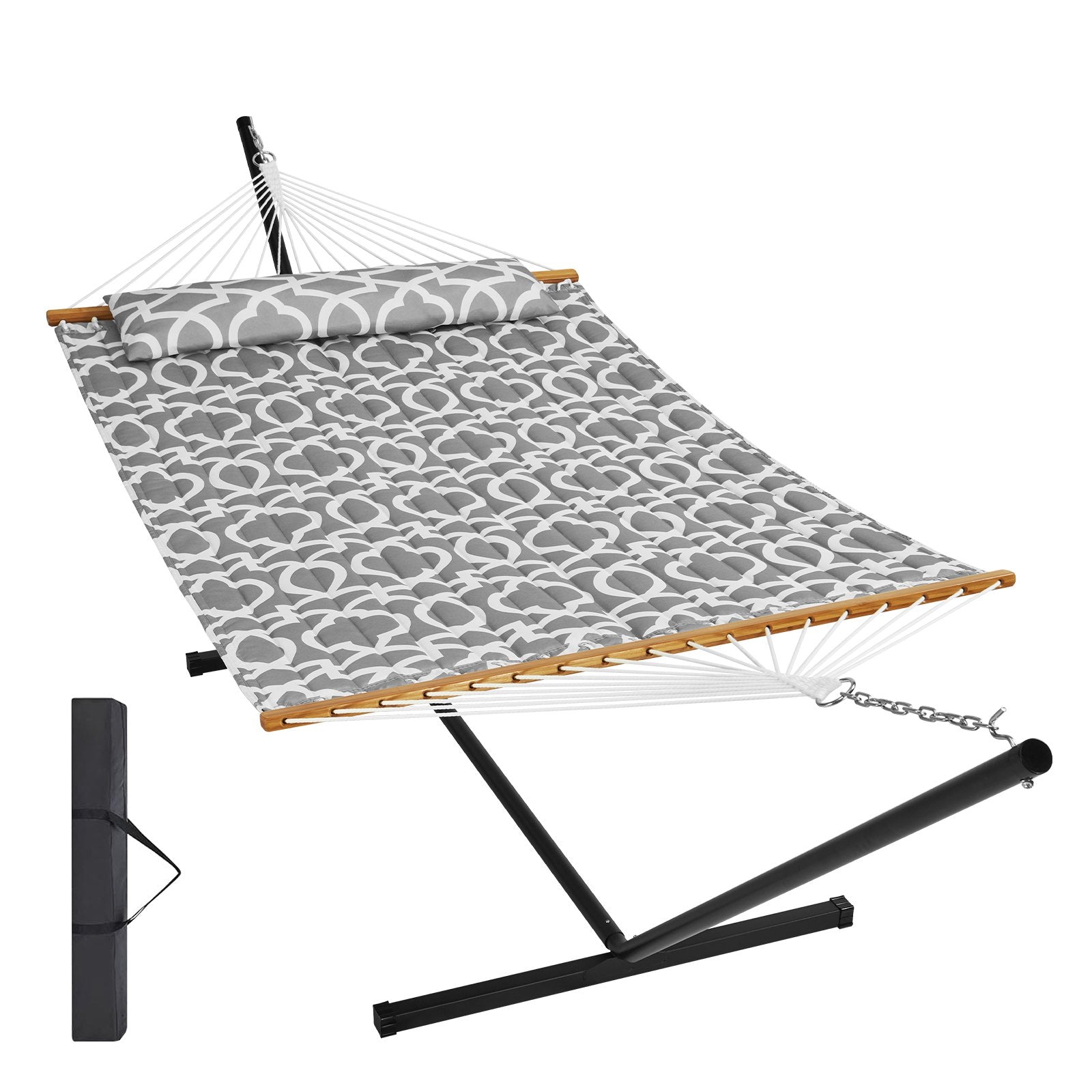 Tents: VEVOR Two Person Hammock with Stand Included Heavy Duty 480lb Capacity, Double Hammock with 12 FT Steel Stand and Portable Carrying Bag and Pillow, Freestanding Hammock for Outdoor Patio Yard Beach