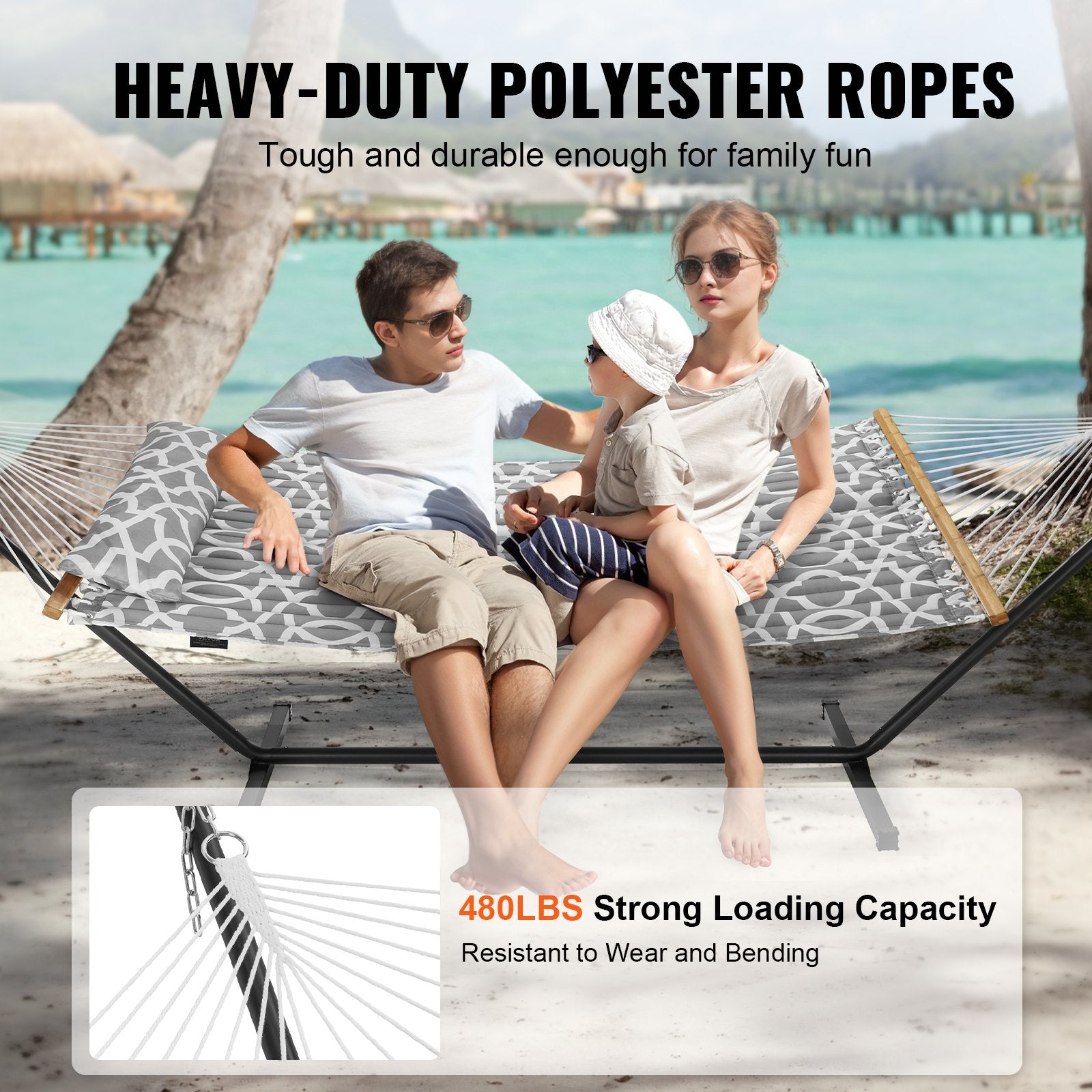 Tents: VEVOR Two Person Hammock with Stand Included Heavy Duty 480lb Capacity, Double Hammock with 12 FT Steel Stand and Portable Carrying Bag and Pillow, Freestanding Hammock for Outdoor Patio Yard Beach