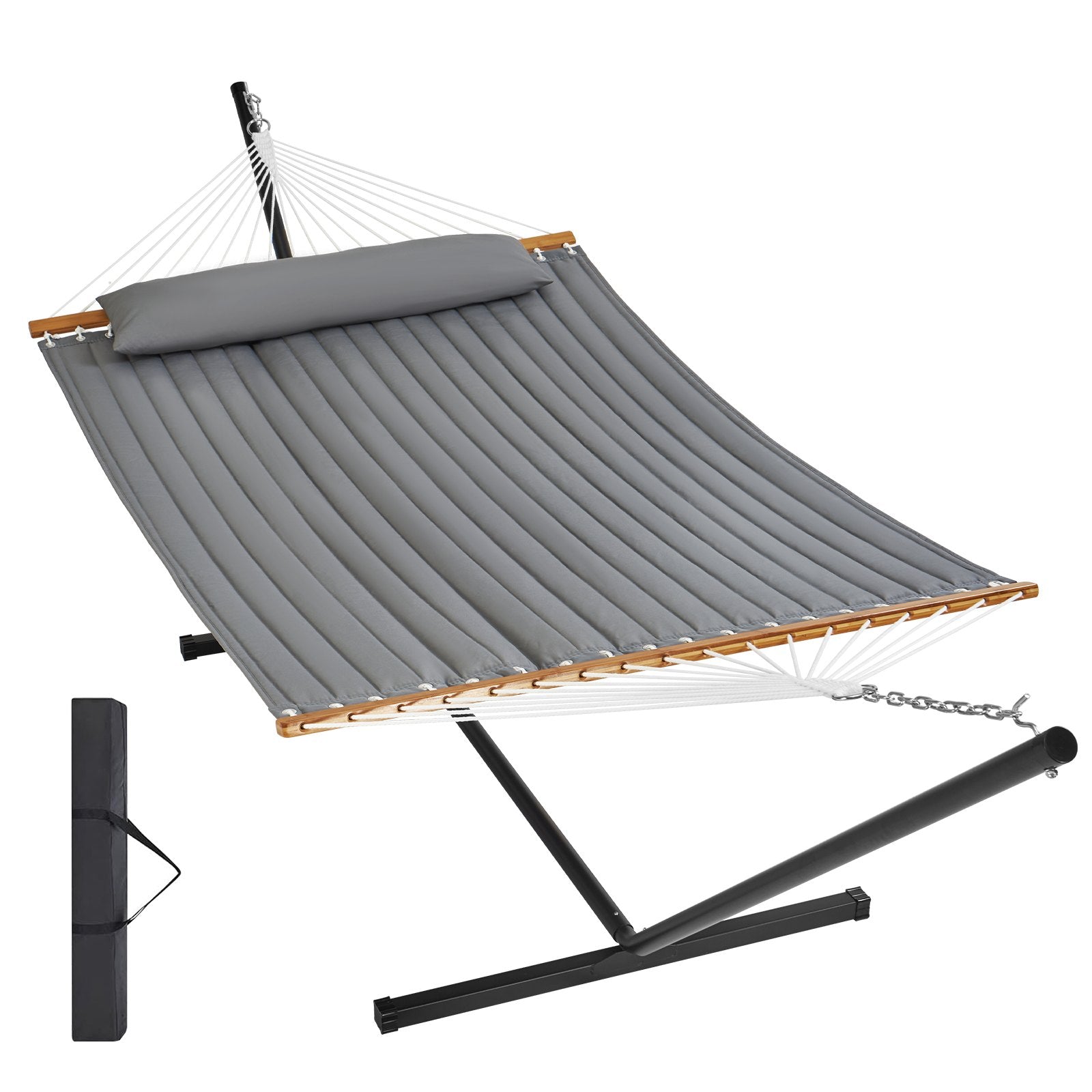 Tents: VEVOR Double Quilted Fabric Hammock Two Person Hammock with Stand 480lb Capacity