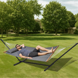 Tents: VEVOR Double Quilted Fabric Hammock Two Person Hammock with Stand 480lb Capacity