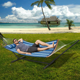 Tents: VEVOR Two Person Hammock with Stand Included, Double Hammock with Curved Spreader Bar and Detachable Pillow and Portable Carrying Bag, Perfect for Outdoor Freestanding Hammock, 480lb Capacity