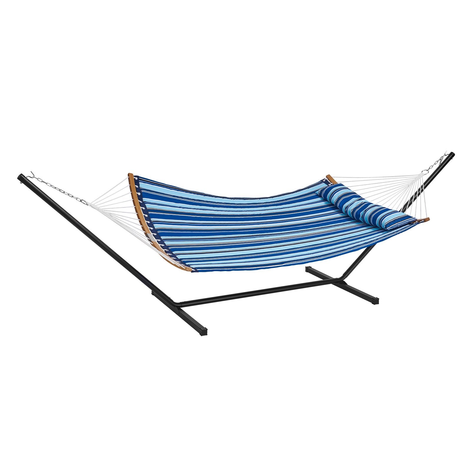 Tents: VEVOR Two Person Hammock with Stand Included, Double Hammock with Curved Spreader Bar and Detachable Pillow and Portable Carrying Bag, Perfect for Outdoor Freestanding Hammock, 480lb Capacity