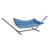 Tents: VEVOR Two Person Hammock with Stand Included, Double Hammock with Curved Spreader Bar and Detachable Pillow and Portable Carrying Bag, Perfect for Outdoor Freestanding Hammock, 480lb Capacity