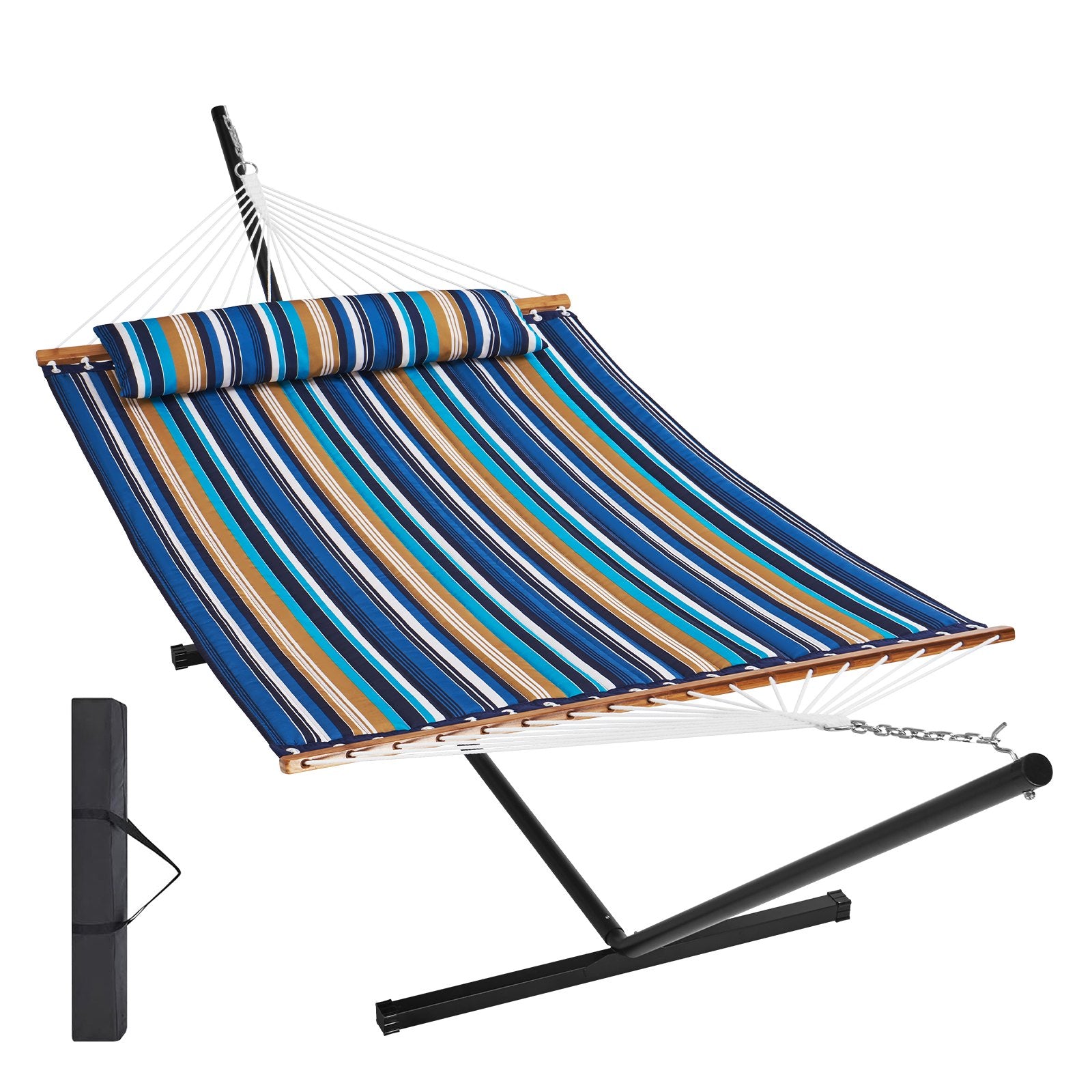 Tents: VEVOR Double Quilted Fabric Hammock Two Person Hammock with Stand 480lb Capacity