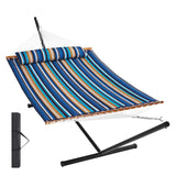 Tents: VEVOR Double Quilted Fabric Hammock Two Person Hammock with Stand 480lb Capacity