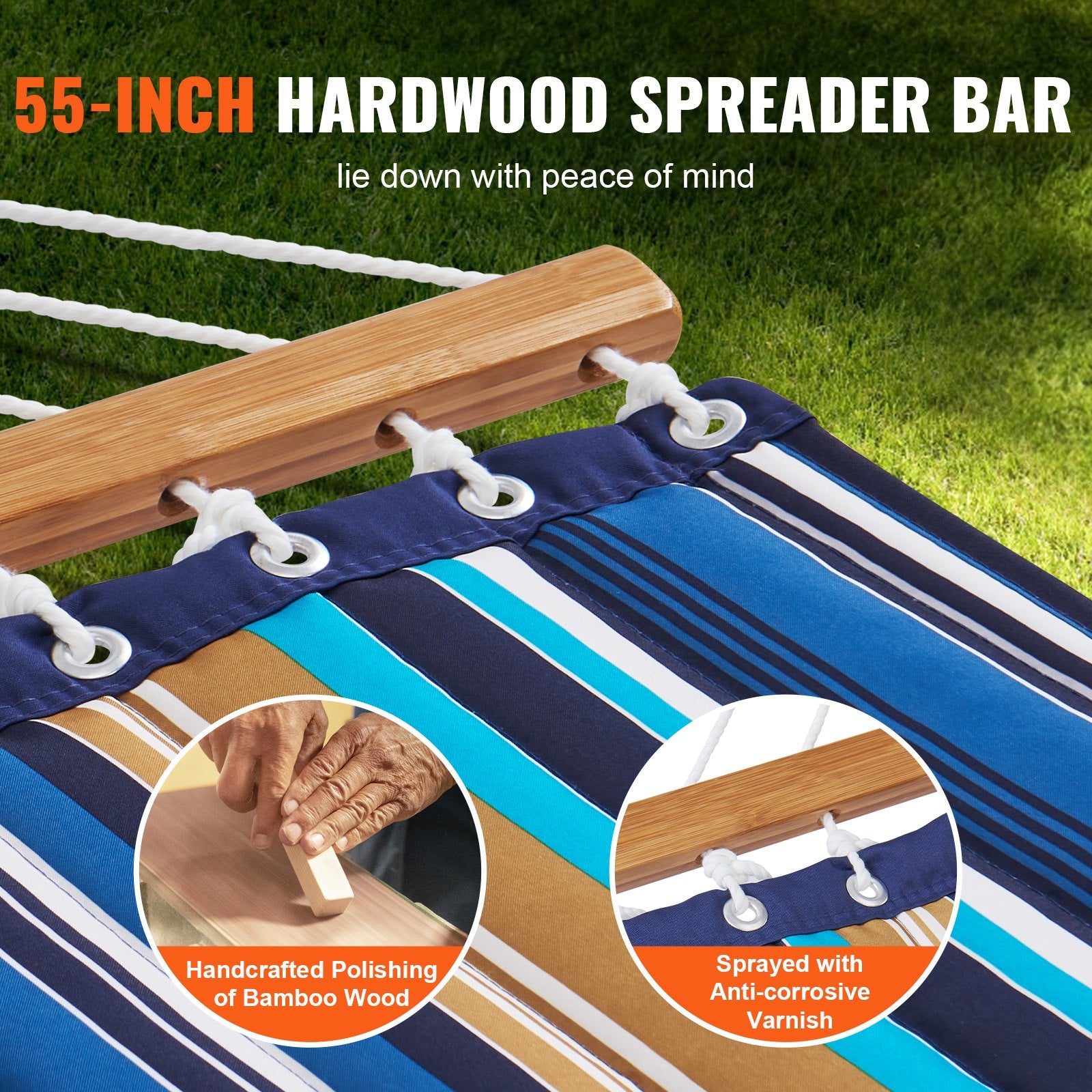 Tents: VEVOR Double Quilted Fabric Hammock Two Person Hammock with Stand 480lb Capacity