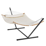 Tents: VEVOR Two Person Hammock with Stand Included, Double Hammock with Curved Spreader Bar and Detachable Pillow and Portable Carrying Bag, Perfect for Outdoor Freestanding Hammock, 480lb Capacity