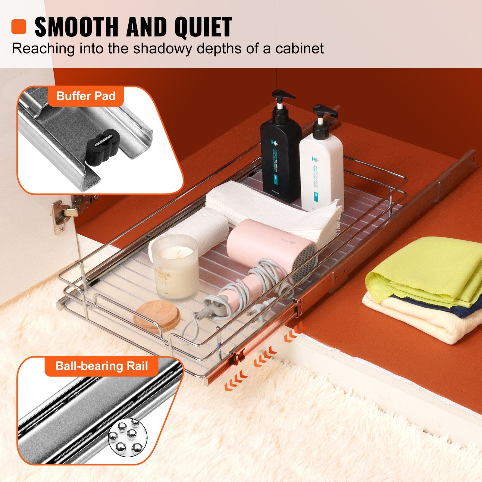 Kitchen & Bathroom DIY: VEVOR Pull Out Cabinet Under Sink Organizer 11 x 21 Inch Wire Drawer Basket