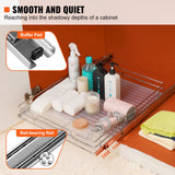 Desk Accessories: VEVOR 18.5"Wx21"Dx3.5"H Pull Out Cabinet Organizer, Heavy Duty Slide Out Pantry Shelves, Steel Roll Out Drawers, Sliding Drawer Storage for Home Under Sink, 20"Wx22"Dx7"H Install Size for Cabinet