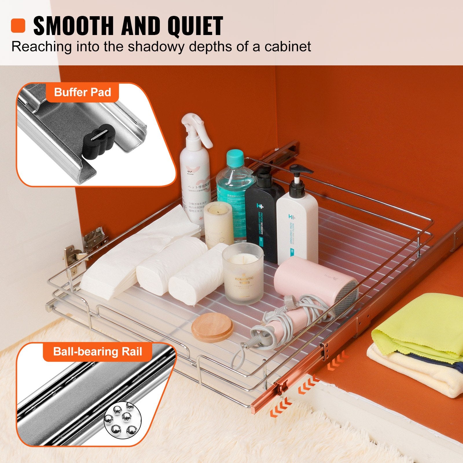 Kitchen & Bathroom DIY: VEVOR Pull Out Cabinet Under Sink Organizer 20 x 21 Inch Wire Drawer Basket