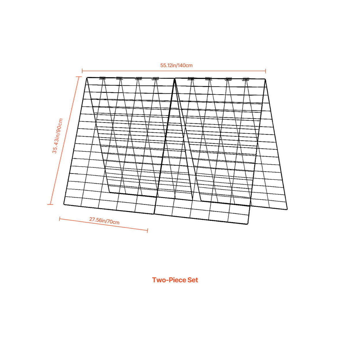 Cucumber Trellis for Climbing Plants, 35" x 55" Foldable Cucumber Trellis Set with Plant Clips, Metal Garden Trellis for Raised Bed, Outdoor Plant Grow Support for Tomato, Squash, Vegetable