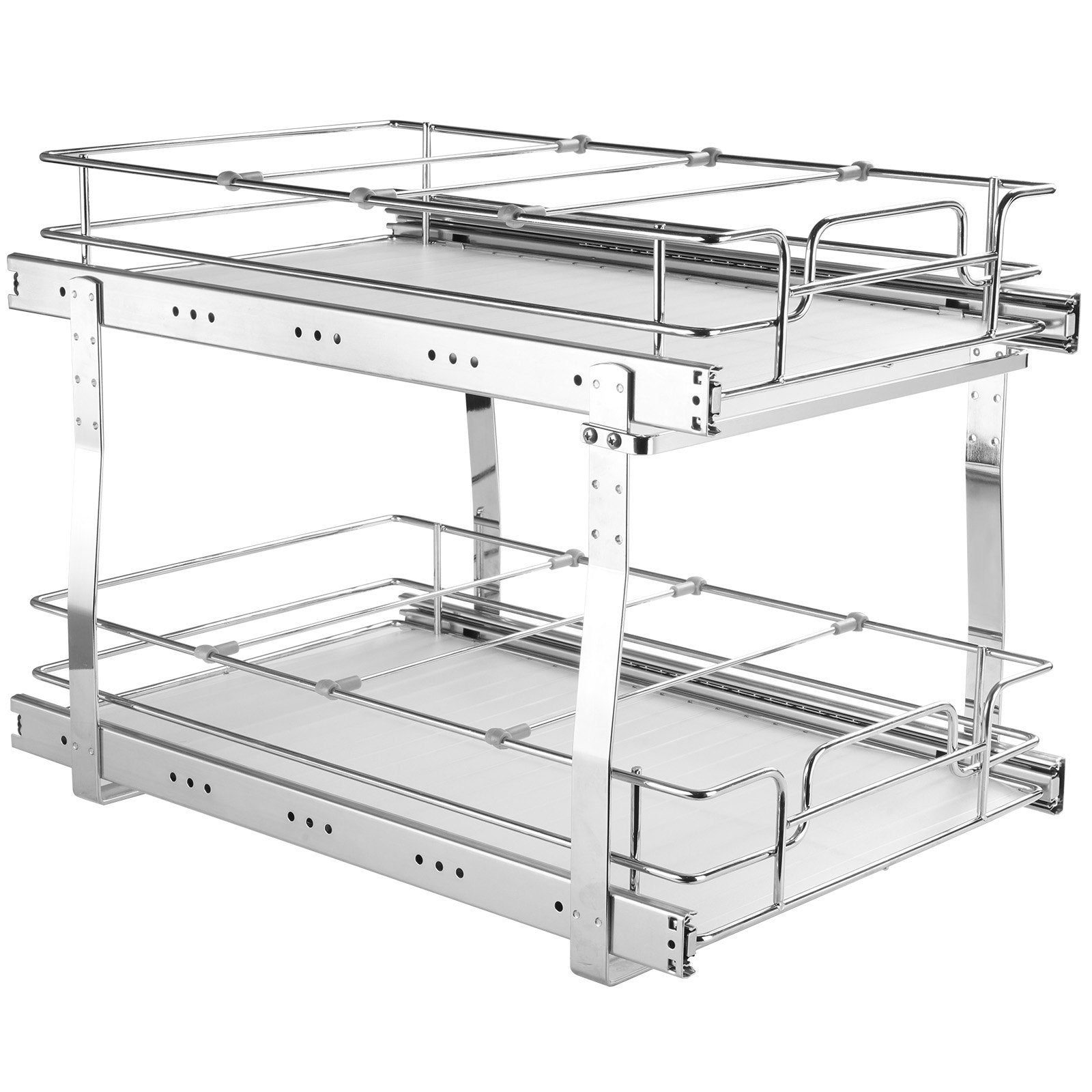 Kitchen & Bathroom DIY: VEVOR 2-Tier Wire Pull Out Cabinet Under Sink Organizer 14x21 Inch Drawer Basket