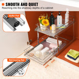 Kitchen & Bathroom DIY: VEVOR 2-Tier Wire Pull Out Cabinet Under Sink Organizer 14x21 Inch Drawer Basket