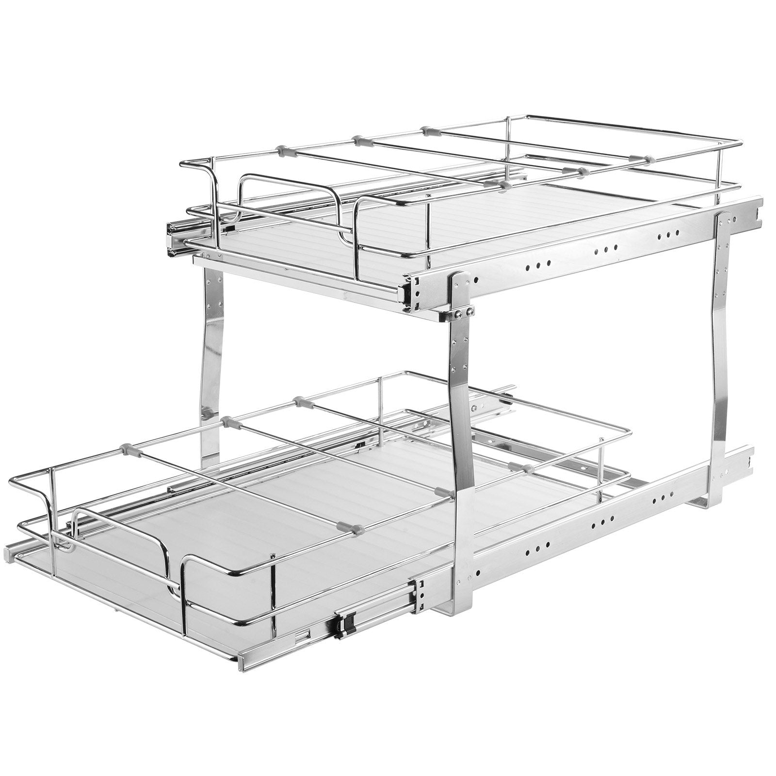 Kitchen & Bathroom DIY: VEVOR 2-Tier Wire Pull Out Cabinet Under Sink Organizer 14x21 Inch Drawer Basket