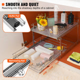 Clothing & Wardrobe Storage: VEVOR 2 Tier 20"Wx21"Dx15"H Pull Out Cabinet Organizer, Heavy Duty Slide Out Pantry Shelves, Steel Roll Out Drawers, Sliding Drawer Storage for Home, 21.5"Wx22"Dx18"H Install Size for Cabinet
