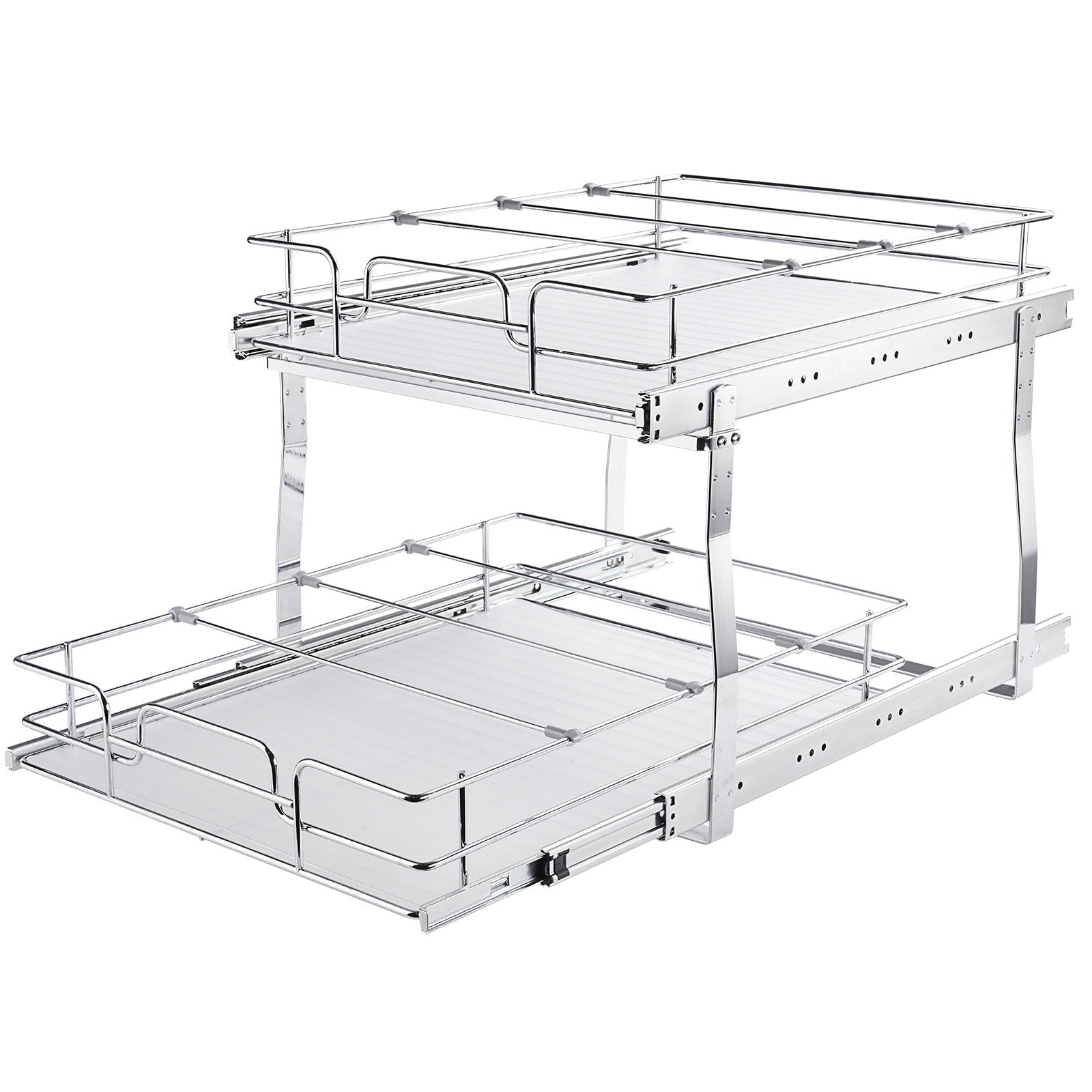 Clothing & Wardrobe Storage: VEVOR 2 Tier 20"Wx21"Dx15"H Pull Out Cabinet Organizer, Heavy Duty Slide Out Pantry Shelves, Steel Roll Out Drawers, Sliding Drawer Storage for Home, 21.5"Wx22"Dx18"H Install Size for Cabinet