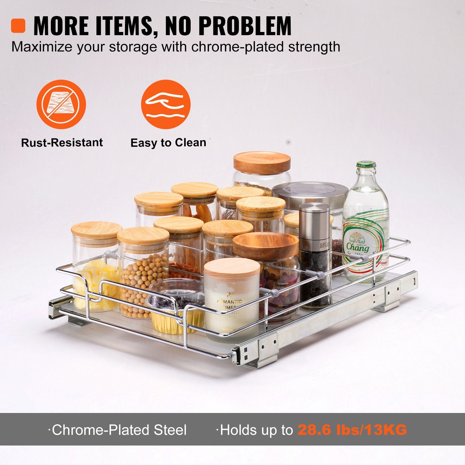 Kitchen & Bathroom DIY: VEVOR Pull Out Cabinet Under Sink Organizer 11.5 x 16.5 Inch Wire Drawer Basket