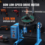 Tool Sockets: VEVOR Rotary Welding Positioner 30KG, 0-90° Welding Positioning Turntable Table 1-12RPM 80W, with 12.4 Inch 3-Jaw Lathe Chuck & Welding Torch Stand Holder for Cutting, Grinding, Assembly, Testing