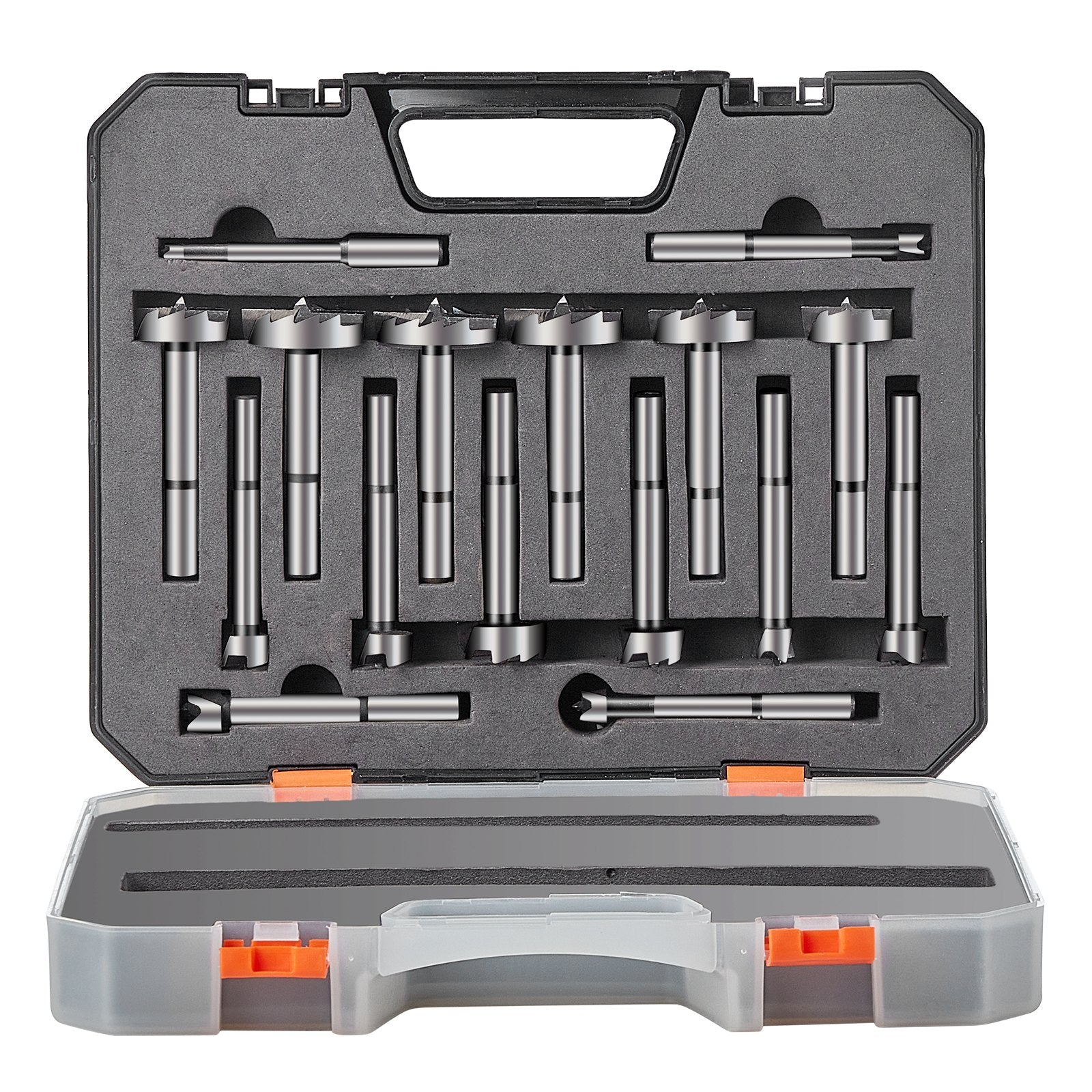 Drill & Screwdriver Accessories: VEVOR Forstner Bit Set, 16 Pcs Forstner Drill Bits Set, 1/4" to 1-5/8", Carbon Steel, with Universal Round Shank, Forstner Drill Bit for Wood and Composite Board, Forstner Bits for Woodworking