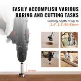 Drill & Screwdriver Accessories: VEVOR Forstner Bit Set, 16 Pcs Forstner Drill Bits Set, 1/4" to 1-5/8", Carbon Steel, with Universal Round Shank, Forstner Drill Bit for Wood and Composite Board, Forstner Bits for Woodworking