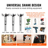 Drill & Screwdriver Accessories: VEVOR Forstner Bit Set, 16 Pcs Forstner Drill Bits Set, 1/4" to 1-5/8", Carbon Steel, with Universal Round Shank, Forstner Drill Bit for Wood and Composite Board, Forstner Bits for Woodworking