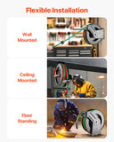 Air Compressors Accessories: VEVOR Retractable Welding Hose Reel, 1/4-Inch x 50FT Twin Oxygen Acetylene Rubber Hose Max 300PSI - T Grade, Ceiling/Wall Mount Heavy Duty Steel Hose Reel Auto-Rewind, Ideal for Workshops Garages