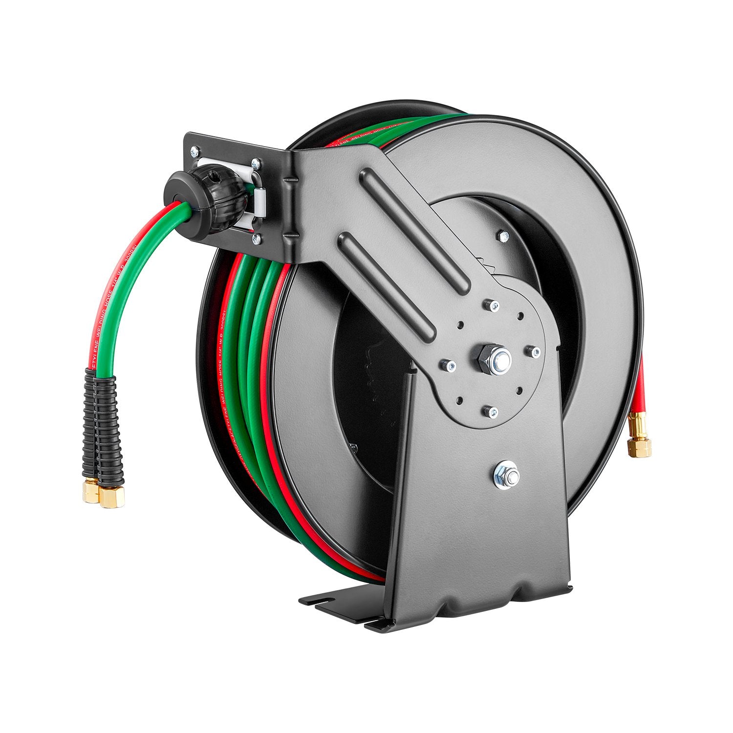 Air Compressors Accessories: Retractable Welding Hose Reel 1/4 in x 50FT Oxygen Acetylene Rubber Hose R Grade