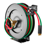Air Compressors Accessories: Retractable Welding Hose Reel 1/4 in x 50FT Oxygen Acetylene Rubber Hose R Grade