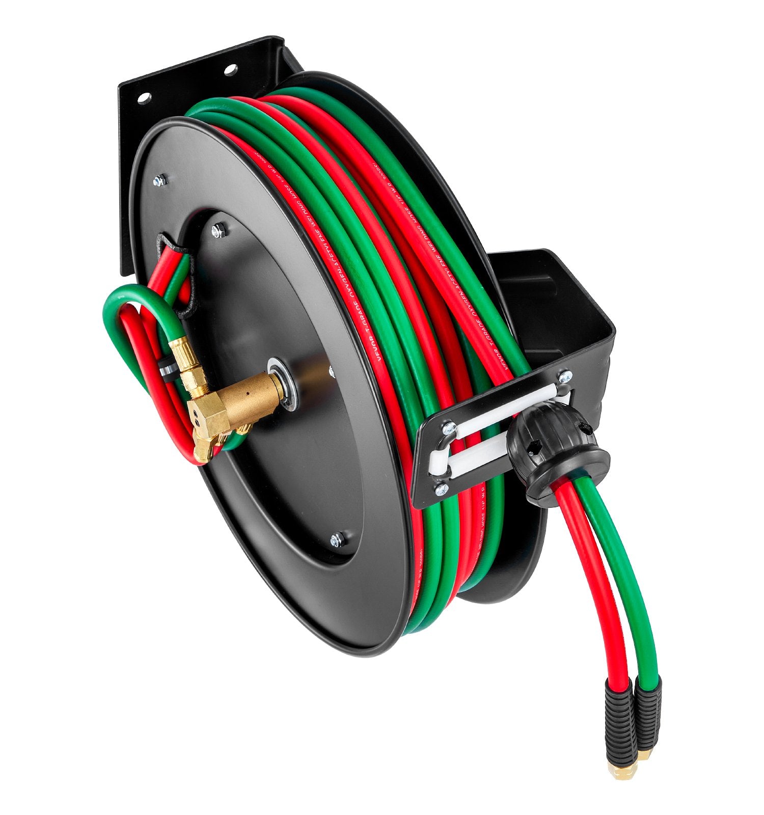 Air Compressors Accessories: Retractable Welding Hose Reel 1/4 in x 50FT Oxygen Acetylene Rubber Hose R Grade