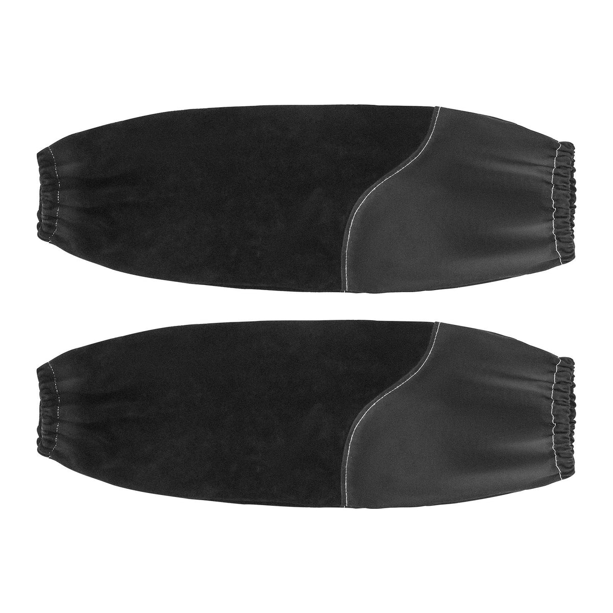 Flame Resistant Welding Work Sleeves, Heavy Duty Cowhide Leather & FR Cotton Arm Protection Sleeves for Men Women - with Elastic Cuffs for Welding, Blacksmithing, Woodworking