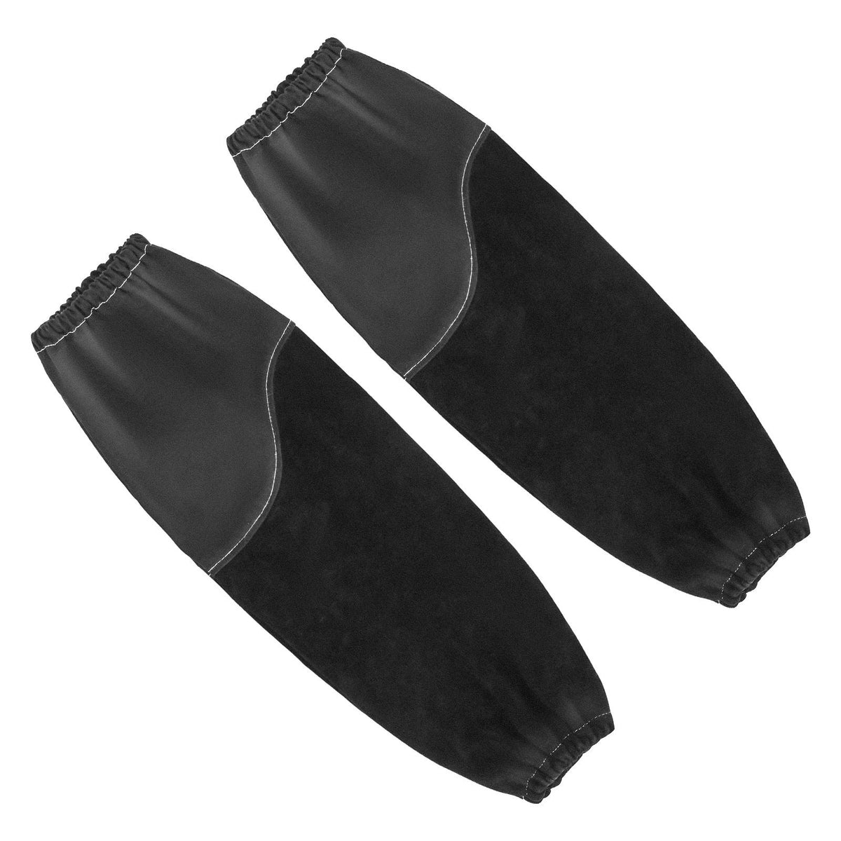 Flame Resistant Welding Work Sleeves, Heavy Duty Cowhide Leather & FR Cotton Arm Protection Sleeves for Men Women - with Elastic Cuffs for Welding, Blacksmithing, Woodworking
