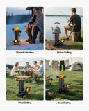 BBQ Tools: VEVOR Camping Rocket Stove, Wood Burning Portable Rocket Stove with Carrying Bag for Backpacking, Carbon Steel, Burn Wood, Twigs or Sticks for Outdoor Cooking, Backyard, Camp Cooking, Heating, Black