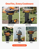 BBQ Tools: VEVOR Camping Rocket Stove, Wood Burning Portable Rocket Stove with Carrying Bag for Backpacking, Carbon Steel, Burn Wood, Twigs or Sticks for Outdoor Cooking, Backyard, Camp Cooking, Heating, Black