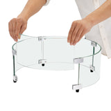Fire Pits: VEVOR Fire Pit Wind Guard, 740 x 214mm Round Glass Flame Shield, 6mm Thick Fire Table Accessory, Clear Tempered Glass Flame Guard for Propane, Gas, Outdoor, Patio, Backyard