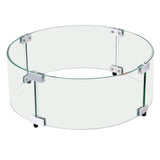 Fire Pits: VEVOR Fire Pit Wind Guard, 740 x 214mm Round Glass Flame Shield, 6mm Thick Fire Table Accessory, Clear Tempered Glass Flame Guard for Propane, Gas, Outdoor, Patio, Backyard
