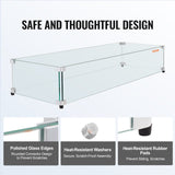 Fire Pits: VEVOR Glass Wind Guard for Rectangular Fire Pit Table 773 x 367 x 191 mm, 8mm Thick and Sturdy Tempered Glass Panel with Hard Aluminum Corner Bracket & Rubber Feet, Easy to Assemble