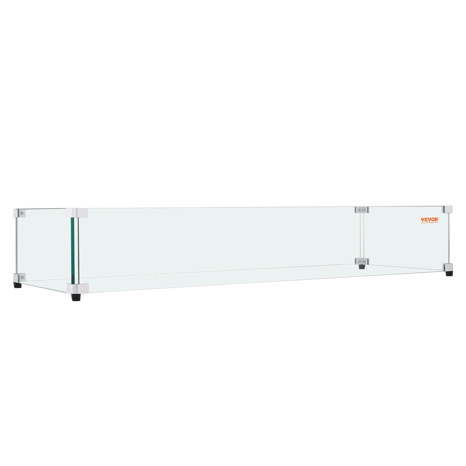Fire Pits: VEVOR Glass Wind Guard for Rectangular Fire Pit Table 773 x 367 x 191 mm, 8mm Thick and Sturdy Tempered Glass Panel with Hard Aluminum Corner Bracket & Rubber Feet, Easy to Assemble