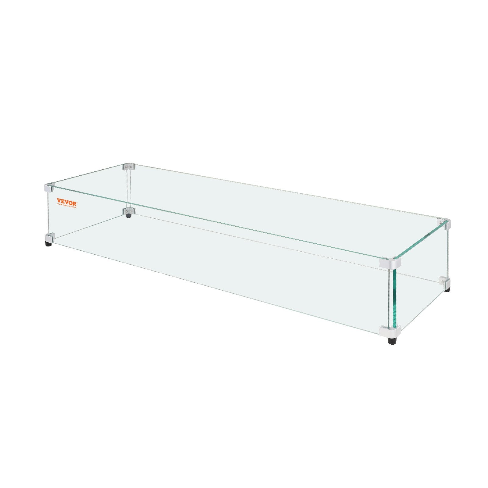 Fire Pits: VEVOR Glass Wind Guard for Rectangular Fire Pit Table 773 x 367 x 191 mm, 8mm Thick and Sturdy Tempered Glass Panel with Hard Aluminum Corner Bracket & Rubber Feet, Easy to Assemble