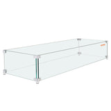 Fire Pits: VEVOR Gas Fire Pit Wind Guard for Square Fire Table, 595 x 190 x 165 mm Clear Tempered Wind Guard for Firepits, 8mm Thick Square Glass Shield, Glass Panel with Hard Corner Bracket & Feet