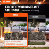 Fire Pits: VEVOR Gas Fire Pit Wind Guard for Square Fire Table, 595 x 190 x 165 mm Clear Tempered Wind Guard for Firepits, 8mm Thick Square Glass Shield, Glass Panel with Hard Corner Bracket & Feet