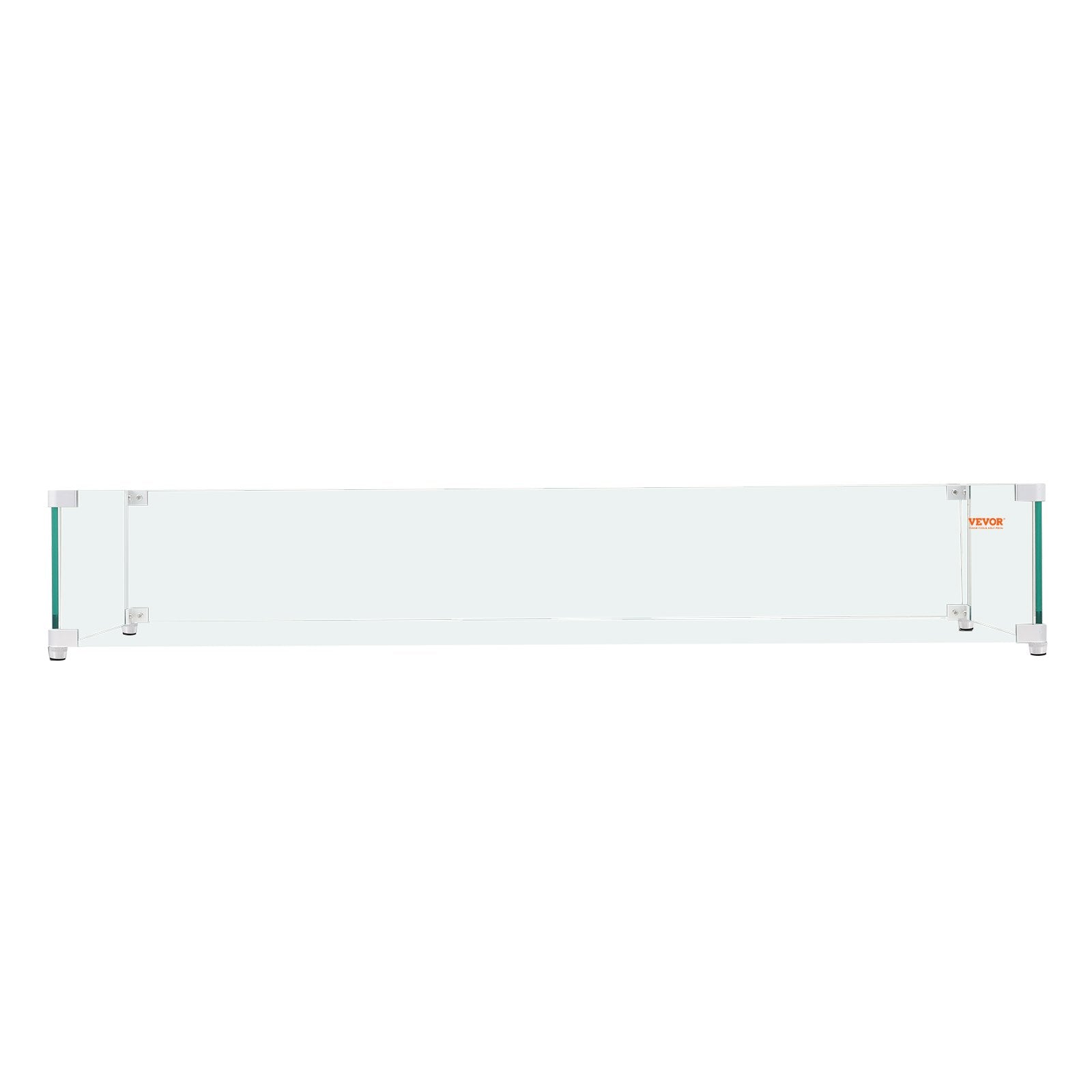 Fire Pits: VEVOR Gas Fire Pit Wind Guard for Square Fire Table, 595 x 190 x 165 mm Clear Tempered Wind Guard for Firepits, 8mm Thick Square Glass Shield, Glass Panel with Hard Corner Bracket & Feet