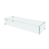 Fire Pits: VEVOR Gas Fire Pit Wind Guard for Square Fire Table, 595 x 190 x 165 mm Clear Tempered Wind Guard for Firepits, 8mm Thick Square Glass Shield, Glass Panel with Hard Corner Bracket & Feet