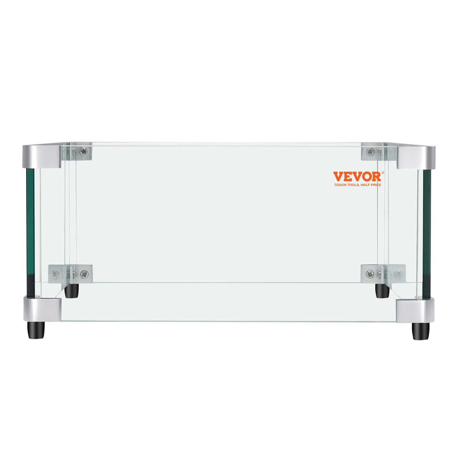 Fire Pits: VEVOR Gas Fire Pit Wind Guard for Square Fire Table, 543 x 543 x 191 mm Clear Tempered Wind Guard for Firepits, 8mm Thick Square Glass Shield, Glass Panel with Hard Corner Bracket & Feet
