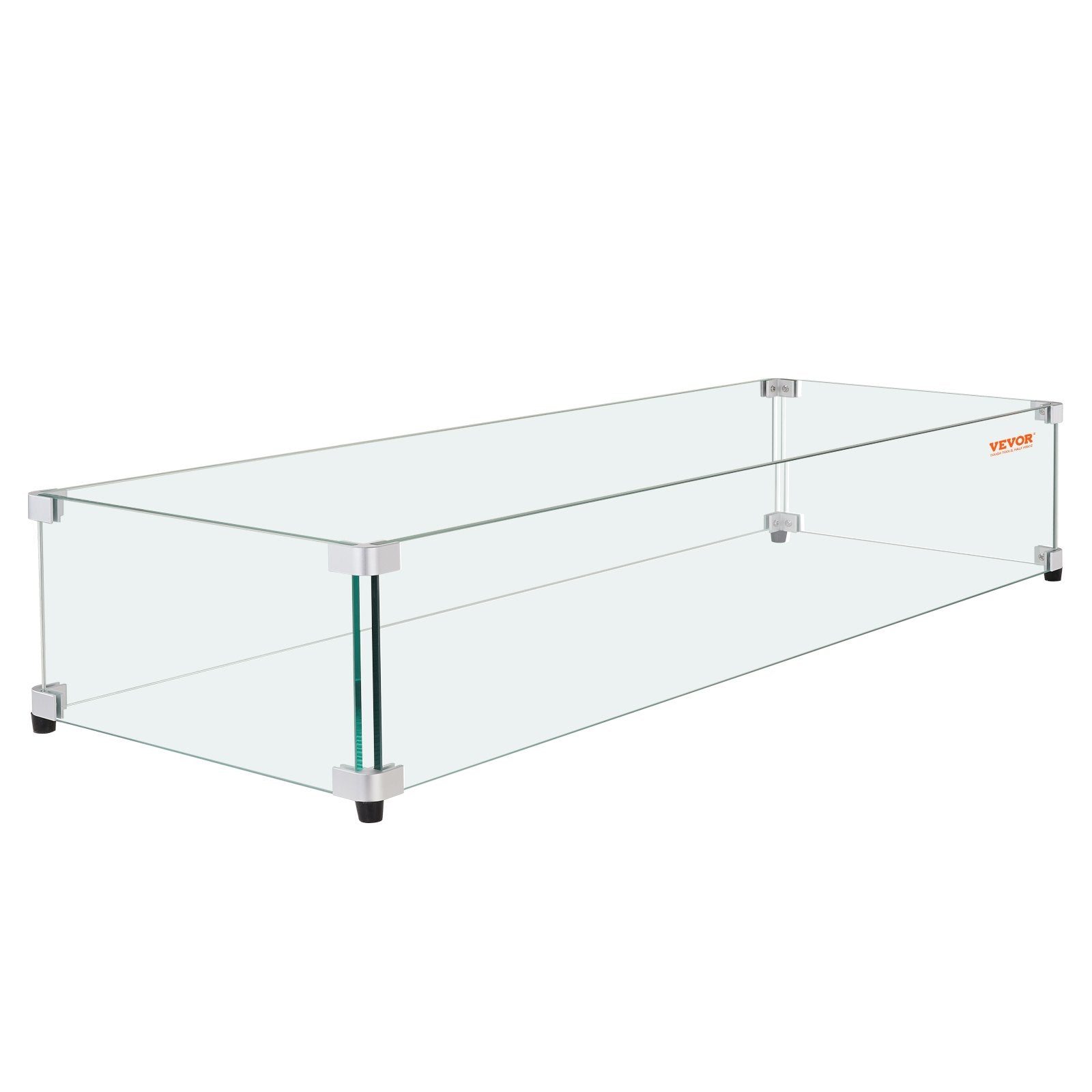 Fire Pits: VEVOR Glass Wind Guard for Rectangular Fire Pit Table 748 x 340 x 165 mm, 8mm Thick and Sturdy Tempered Glass Panel with Hard Aluminum Corner Bracket & Rubber Feet, Easy to Assemble