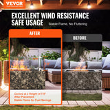 Fire Pits: VEVOR Gas Fire Pit Wind Guard for Square Fire Table, 493 x 493 x 191 mm Clear Tempered Wind Guard for Firepits, 8mm Thick Square Glass Shield, Glass Panel with Hard Corner Bracket & Feet