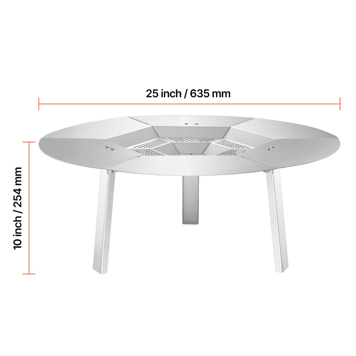 Fire Pit Heat Deflector for Solo Stove Yukon, 635 mm Bonfire Round for Wood Burning Fire Pit, 304 Stainless Steel Heat Diffuser, Detachable Burner Cover Camping Accessories