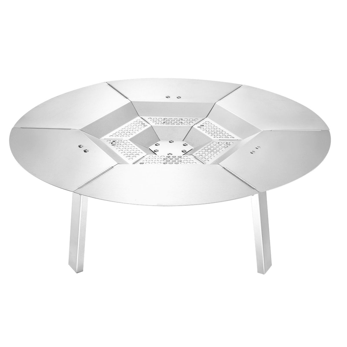 Fire Pit Heat Deflector for Solo Stove Yukon, 635 mm Bonfire Round for Wood Burning Fire Pit, 304 Stainless Steel Heat Diffuser, Detachable Burner Cover Camping Accessories