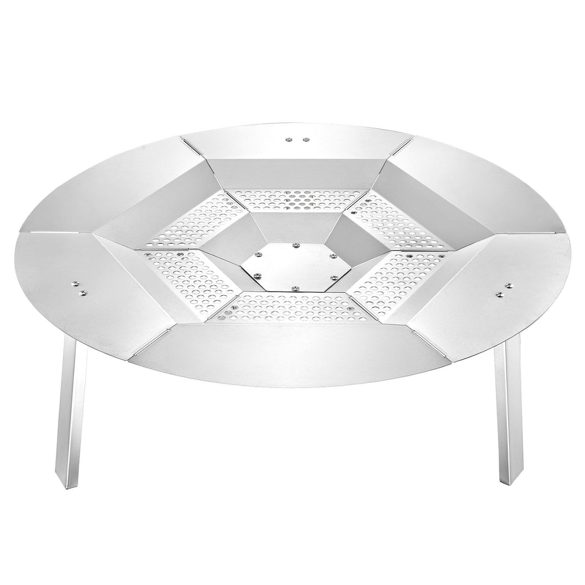 Fire Pit Heat Deflector for Solo Stove Yukon, 685.8 mm Bonfire Round for Wood Burning Fire Pit, 304 Stainless Steel Heat Diffuser, Detachable Burner Cover Camping Accessories