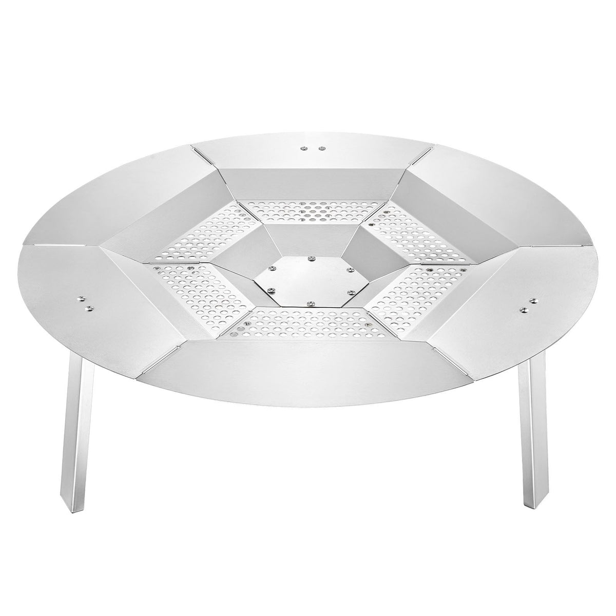 Fire Pit Heat Deflector for Solo Stove Yukon, 685.8 mm Bonfire Round for Wood Burning Fire Pit, 304 Stainless Steel Heat Diffuser, Detachable Burner Cover Camping Accessories