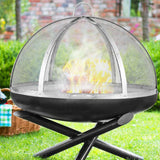 Fire Pits: VEVOR Firepit Spark Screen Lid, 36" Diameter, Outdoor Firepit Ring Cover Round Accessories, Fire Pit Metal Cover, Easy-Opening Stainless Steel Fire Ring Covers for Outdoor Patio Fire Pits Backyard